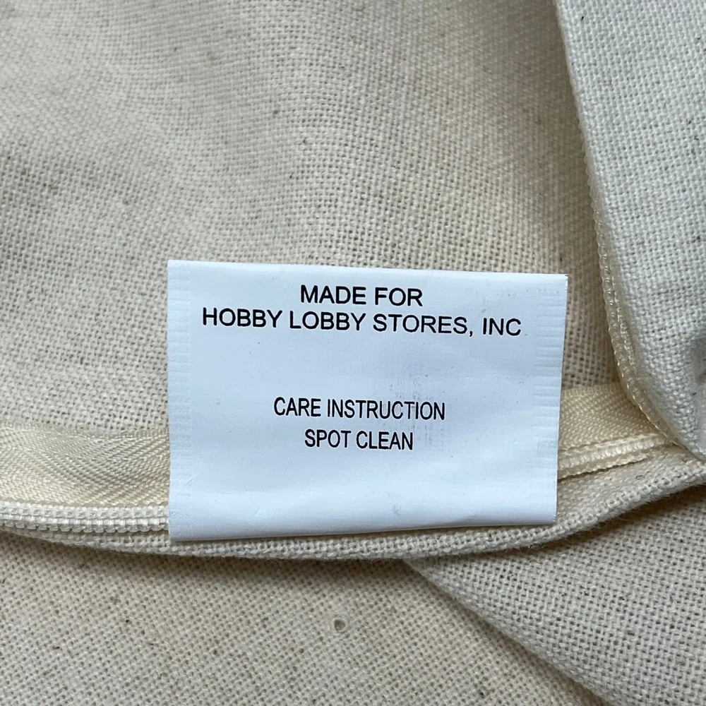Hobby Lobby Farmhouse Grain Sack Stripe Cotton Throw Pillow Cover 18x18 Cream